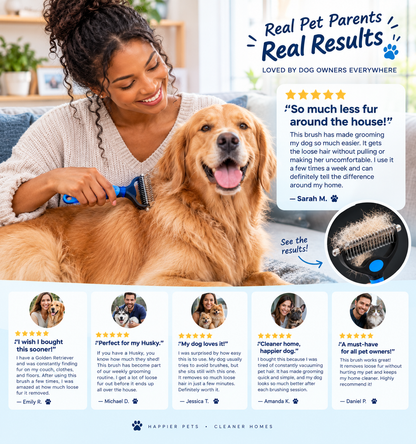 FurEase™ Self-Cleaning Deshedding Brush